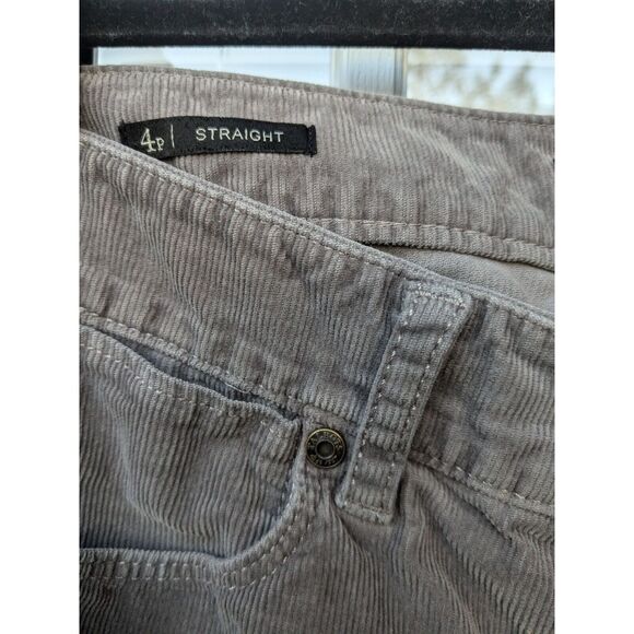 Talbots Flawless Five Pocket Straight Corduroy Pants Petites Grey, Size 4P - Picture 4 of 5